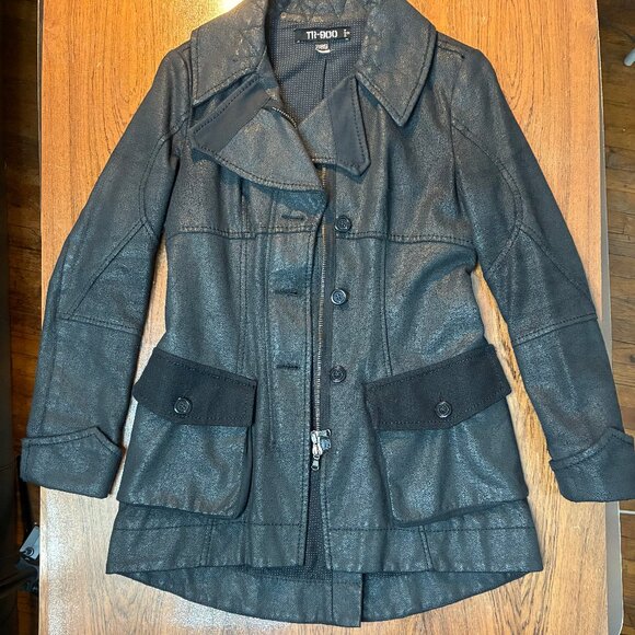 TR-900 Women’s Dark Grey Wool Coat, Size 2 - Picture 6 of 14